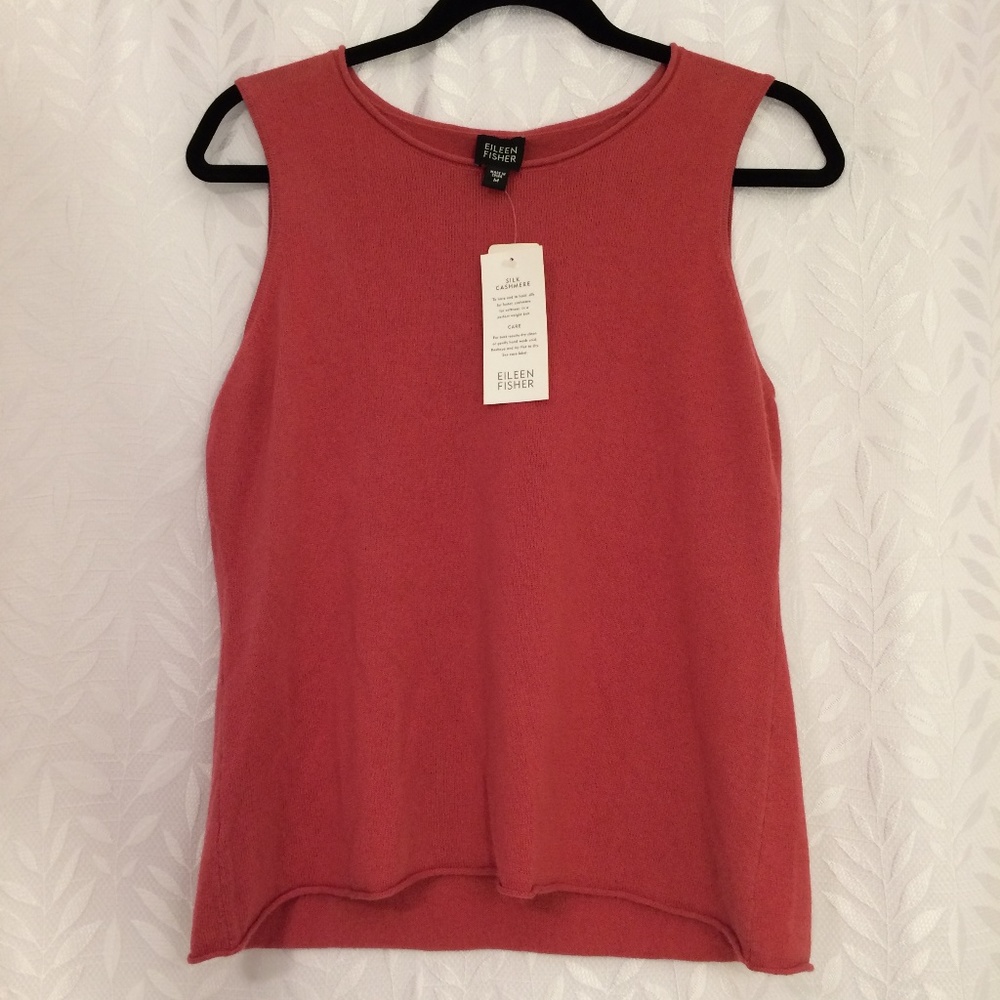 Eileen Fisher Silk Cashmere Sweater Tank NWT Sz M